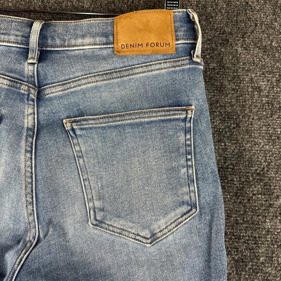 Denim Forum Jeans Womens 28 The Nico Mid Rise Skinny Crop Light Wash Stretch - Picture 10 of 10